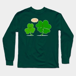 Funny Kawaii Clover - I am the Luckiest! Long Sleeve T-Shirt